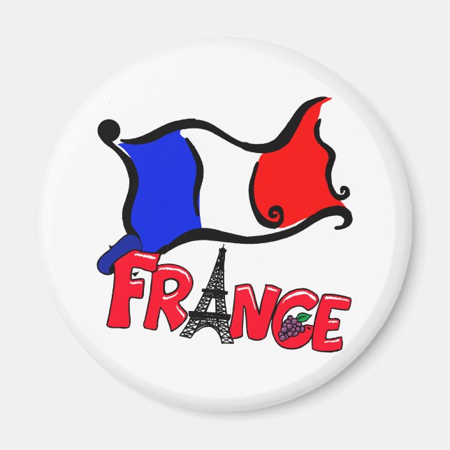 France with Flag Products Magnet (Front)