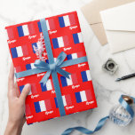 France Wrapping Paper, French Flag patriotic Paper<br><div class="desc">Wrapping Paper: French Flag gifts wrapping & France - love my country,  patriots / sports fans</div>