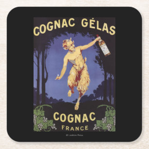 FranceCognac Gelas Promotional PosterFrance Square Paper Coaster