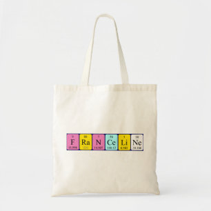Franceline periodic table name tote bag
