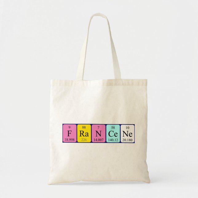 Francene periodic table name tote bag (Front)