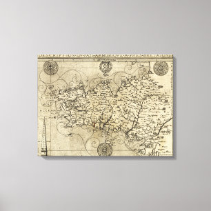 FrancePanoramic MapFrance Canvas Print