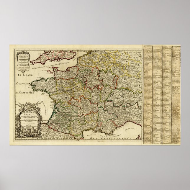 FrancePanoramic MapFrance Poster (Front)