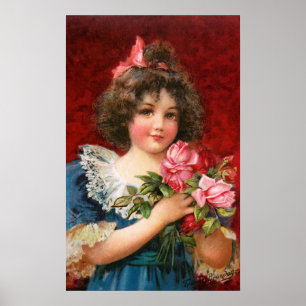 Frances Brundage: Girl with Roses Poster