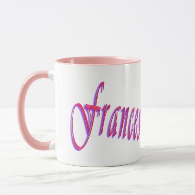Frances, Name Logo, Pink Combo Coffee Mug (Left)