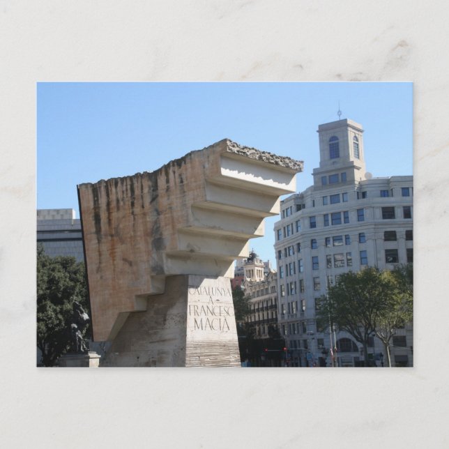 Francesc Macià monument, Barcelona Postcard (Front)