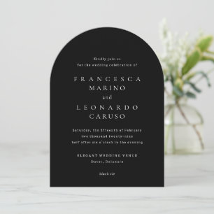 Francesca Black Classic Wedding Invitation