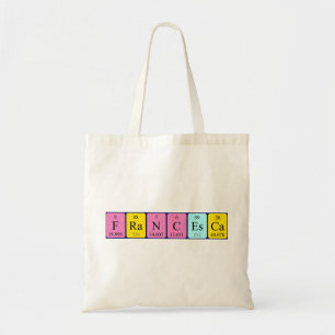Francesca periodic table name tote bag