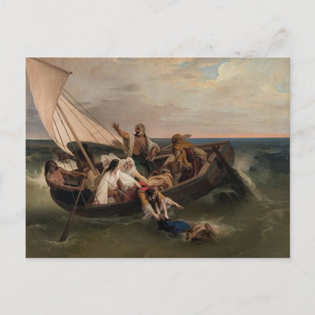Francesco Hayez - Boat of greek Fugitives Postcard (Front)