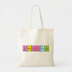Francesco periodic table name tote bag