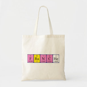 Franche periodic table name tote bag