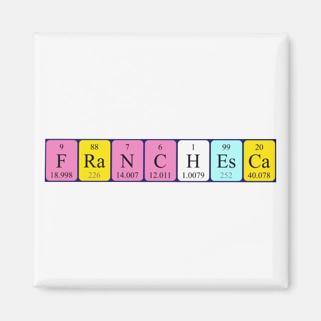 Franchesca periodic table name magnet (Front)