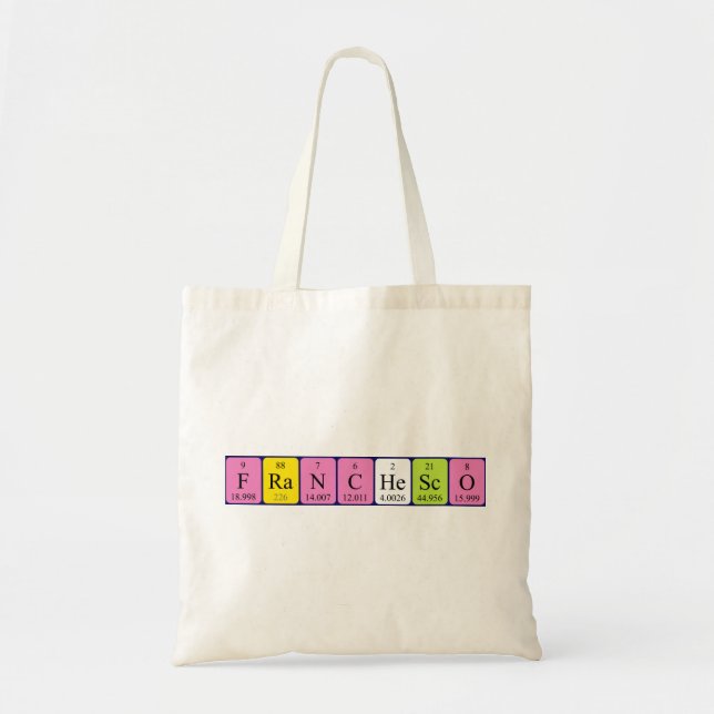 Franchesco periodic table name tote bag (Front)