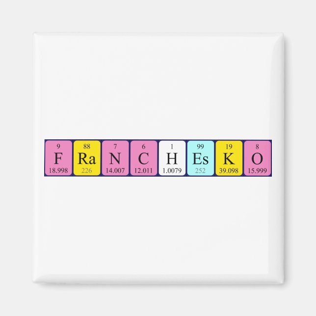Franchesko periodic table name magnet (Front)