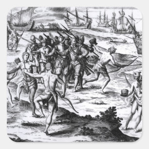 Francis Drake  in the New World Square Sticker