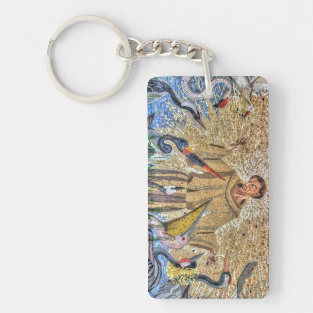 Francis Of Assisi Mosaic Key Ring (Front)