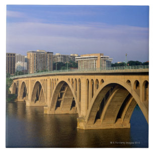 Francis Scott Key Bridge in daylight Tile