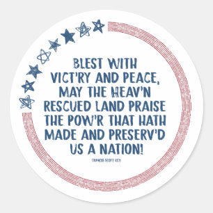 Francis Scott Key - Praising God for Freedom Classic Round Sticker