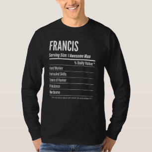 Francis Serving Size Nutrition Label Calories T-Shirt