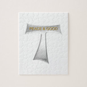 Franciscan Tau Cross Peace and Good Silver & Gold Jigsaw Puzzle