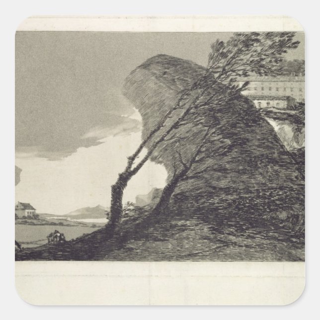 Francisco Jose de Goya y Lucientes | Landscape wit Square Sticker (Front)