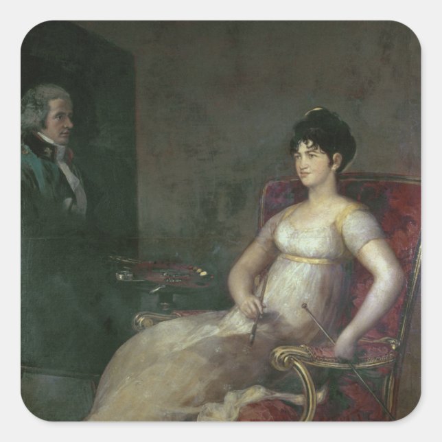 Francisco Jose de Goya y Lucientes | The Marquesa  Square Sticker (Front)