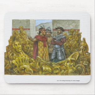 Francisco Pizarro next to Inca Emperor Atahualpa Mouse Pad