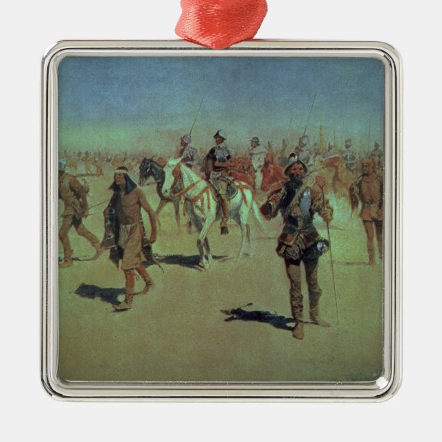 Francisco Vasquez de Coronado  Making his Way Metal Tree Decoration (Front)