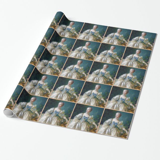 FRANCOIS BOUCHER - MADAME BERGERET portrait art Wrapping Paper (Unrolled)