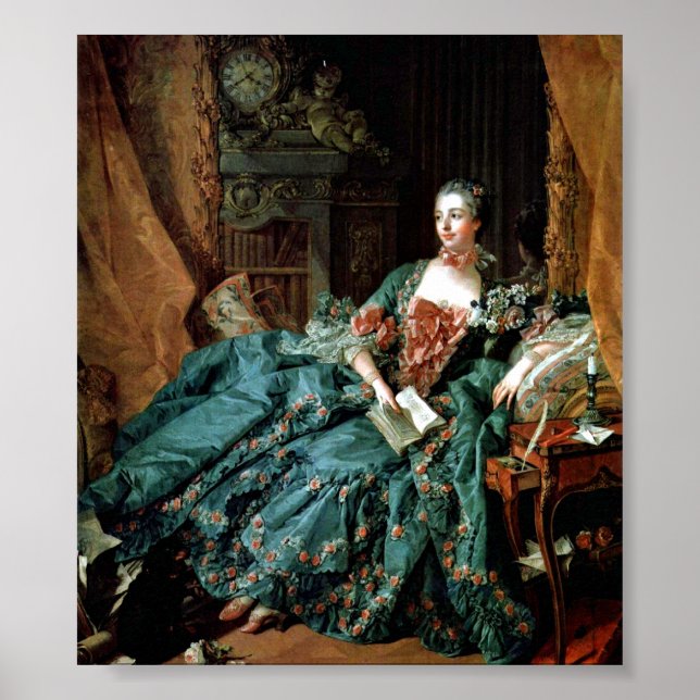 Francois Boucher — Madame de Pompadour Portrait Poster (Front)