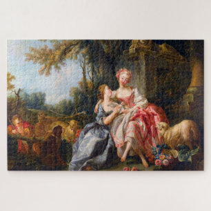 Francois Boucher The Billet Dou rococo ladies art Jigsaw Puzzle
