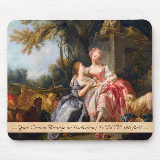 Francois Boucher The Billet Dou rococo ladies art Mouse Pad (Front)
