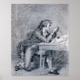 Francois Buzot contemplating a portrait Poster