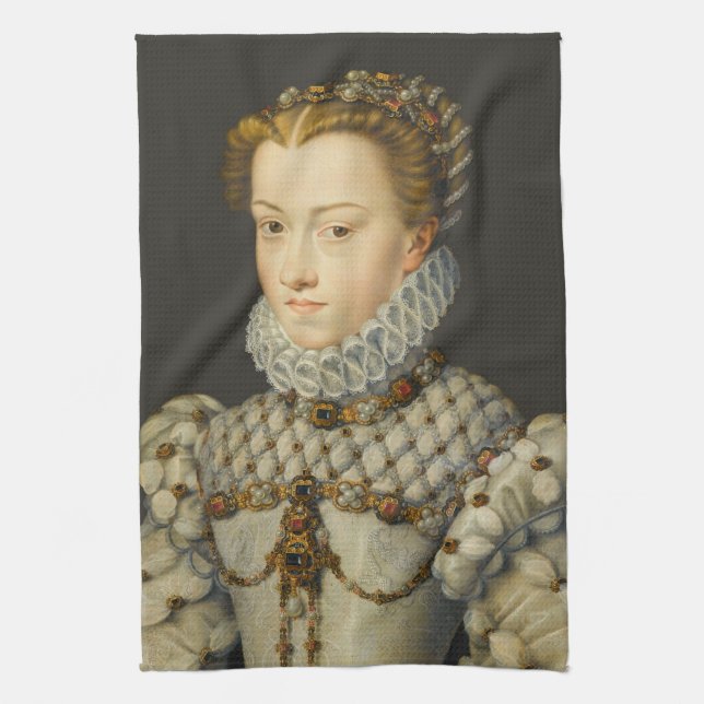 Francois Clouet - Elisabeth of Austria Tea Towel (Vertical)