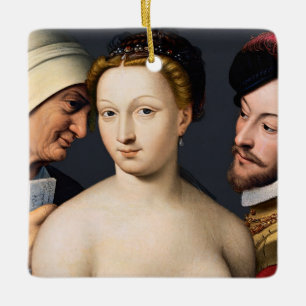 Francois Clouet - The Love Letter Ceramic Ornament