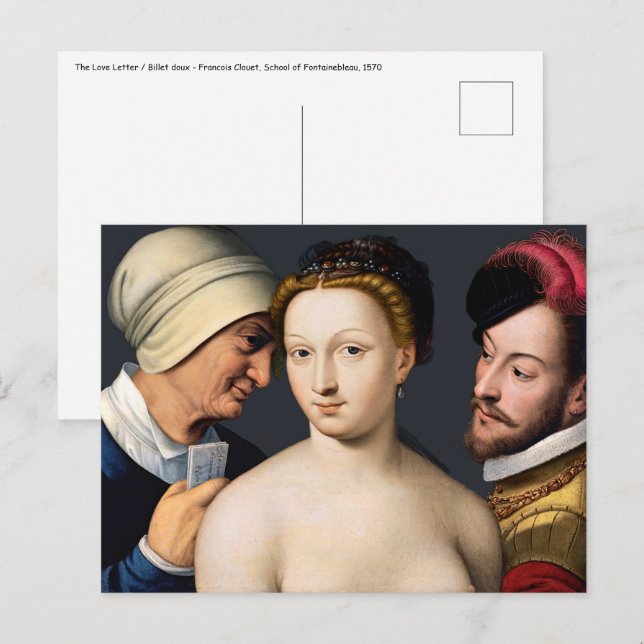 Francois Clouet - The Love Letter Postcard (Front/Back)