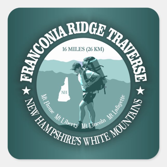 Franconia Ridge Traverse Square Sticker (Front)