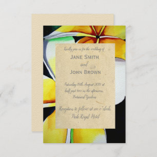 Frangipani beach wedding watercolour art tropical invitation