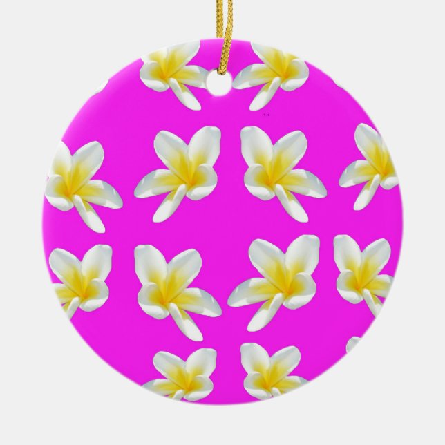 Frangipani_Blush,_ Ceramic Tree Decoration (Front)