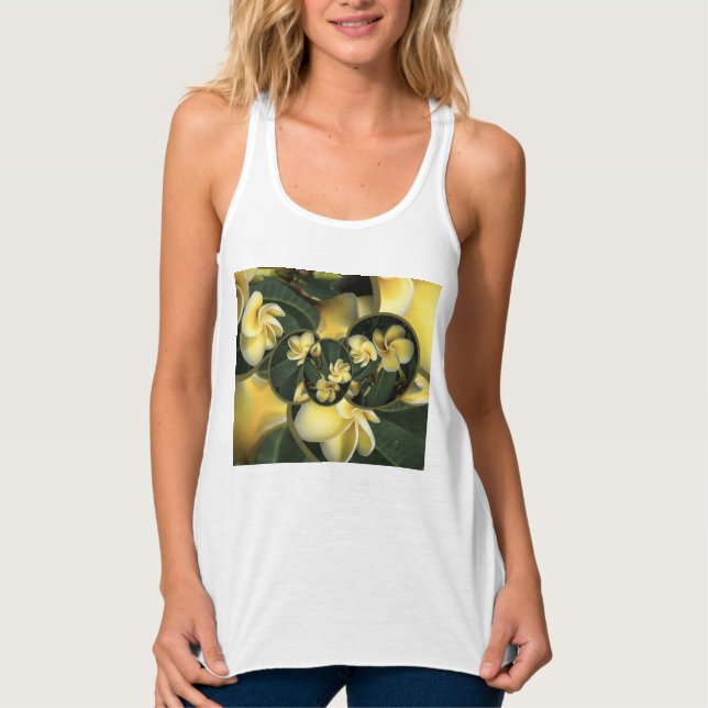 Frangipani Design Women's Racerback Tank Top (Front)