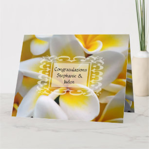 Frangipani flower wedding congratulations card