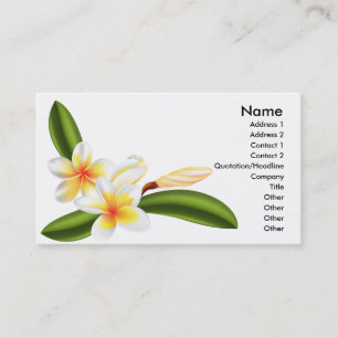 frangipani or plumeria flower business card