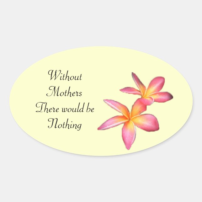 Frangipani Oval Sticker (Front)