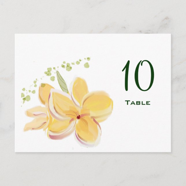 Frangipani Table Number Postcard (Front)