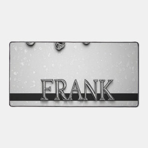 Frank Chrome Nameplate With Liquid Metal Drips Desk Mat