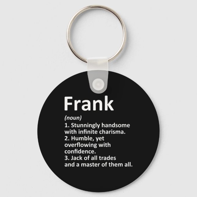 Frank Definition Personalised Name Funny Birthday  Key Ring (Front)