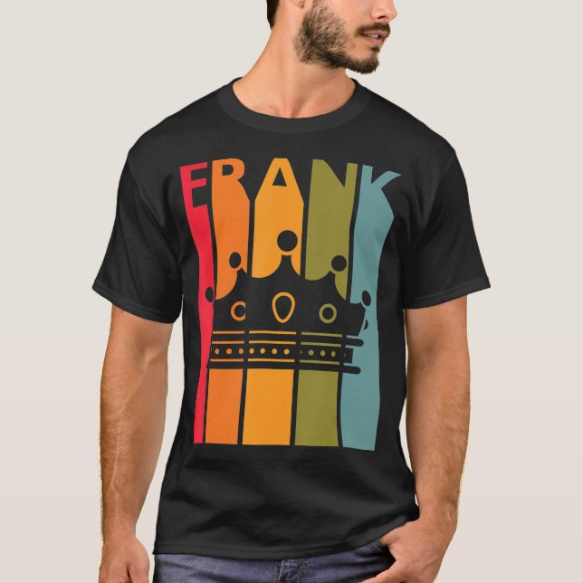 Frank Gift Idea for Boys Men Retro First Name T-Shirt (Front)