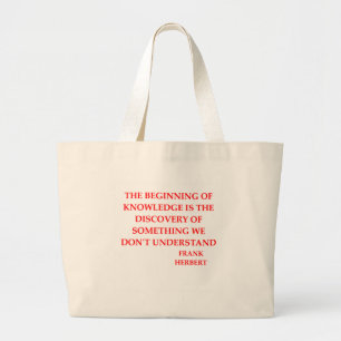 frank herbert quote large tote bag