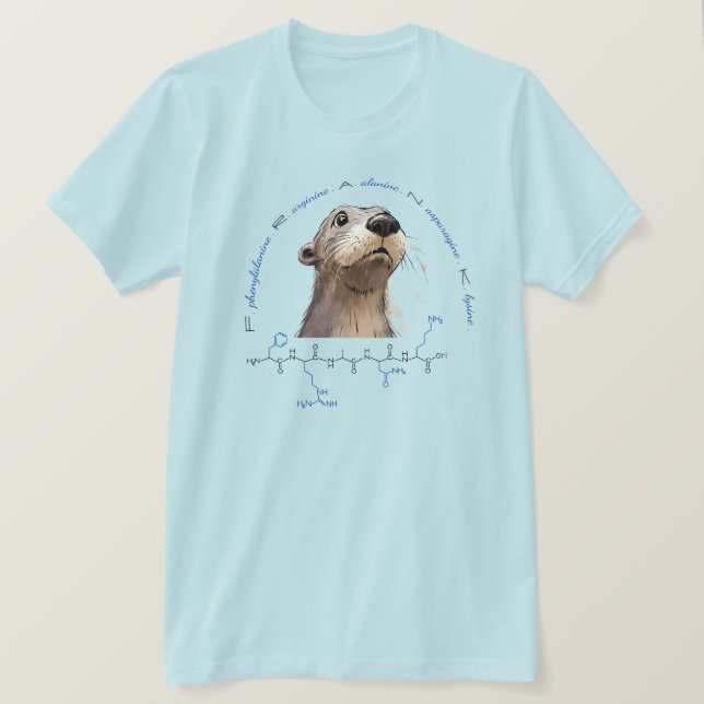 FRANK peptide, Otter 3 w/ custom text, light T-Shirt (Design Front)
