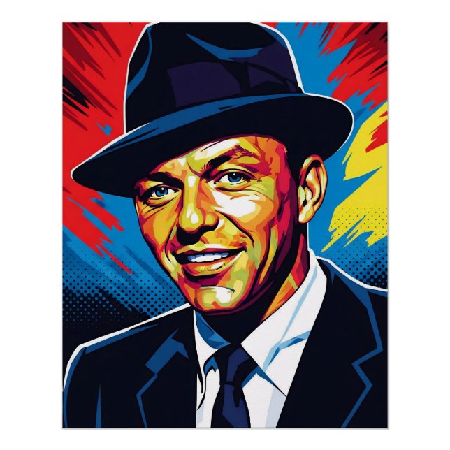 Frank Sinatra: Iconic Charm in Vivid Colours Poster (Front)